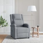 Recliner Chair Light Grey Fabric