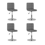 Swivel Dining Chairs 4 pcs Light Grey Fabric