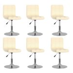 Swivel Dining Chairs 6 pcs Cream Fabric