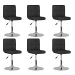 Swivel Dining Chairs 6 pcs Black Fabric