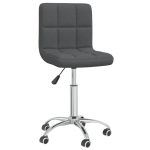 Swivel Dining Chair Dark Grey Fabric