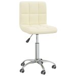 Swivel Dining Chair Cream Fabric