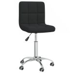 Swivel Dining Chair Black Fabric