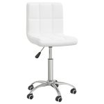 Swivel Dining Chair White Faux Leather