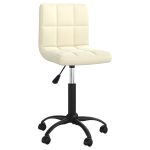 Swivel Dining Chair Cream Velvet