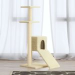 Cat Tree with Sisal Scratching Posts Cream 92 cm