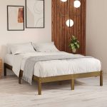 Bed Frame Honey Brown Solid Wood Pine 120×200 cm