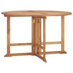 Folding Garden Dining Table Ø110×75 cm Solid Wood Teak