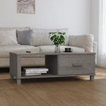 Coffee Table HAMAR Light Grey 100x55x35 cm Solid Wood Pine