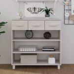 Console Table HAMAR White 90x35x90 cm Solid Wood Pine