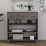 Console Table HAMAR Light Grey 90x35x90 cm Solid Wood Pine