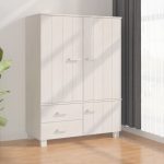 Wardrobe HAMAR White 99x45x137 cm Solid Wood Pine