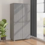 Wardrobe HAMAR Light Grey 89x50x180 cm Solid Wood Pine