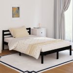Day Bed Solid Wood Pine 120×200 cm Small Double Black