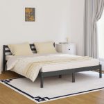 Day Bed Solid Wood Pine 160×200 cm King Size Grey