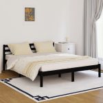 Day Bed Solid Wood Pine 160×200 cm King Size Black