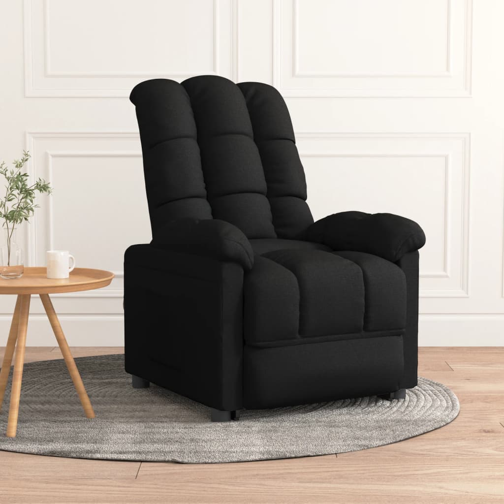 Recliner Chair Black Fabric