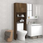 Washing Machine Cabinet Brown Oak 64×25.5×190 cm