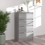 Sideboard Grey Sonoma 60x35x98.5 cm Engineered Wood