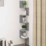 Wall Corner Shelf Grey Sonoma 20x20x127.5 cm Engineered Wood