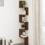 Wall Corner Shelf Brown Oak 20x20x127.5 cm Engineered Wood