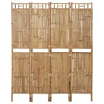 4-Panel Room Divider Bamboo 160×180 cm