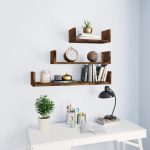 Wall Display Shelves 3 pcs Smoked Oak Engineered Wood