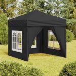 Folding Party Tent with Sidewalls Anthracite 2×2 m