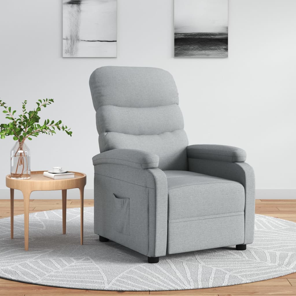 Recliner Chair Light Grey Fabric