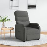 Recliner Chair Dark Grey Fabric