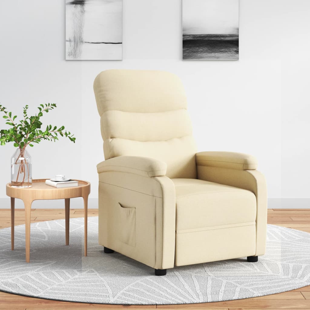 Recliner Chair Cream Fabric