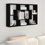 Wall Shelf Black 85x16x52.5 cm Engineered Wood