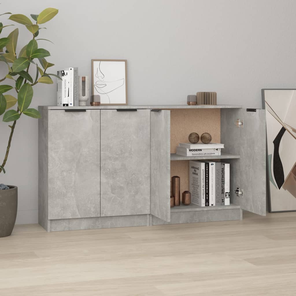 Sideboards 2 pcs Concrete Grey 60x30x70 cm Engineered Wood