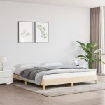 Bed Frame Cream 180×200 cm Super King Fabric