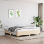 Bed Frame Cream 180×200 cm Super King Fabric