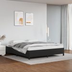 Bed Frame Black 180×200 cm Super King Faux Leather