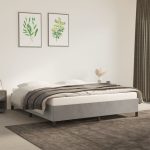 Bed Frame Light Grey 180×200 cm Super King Velvet