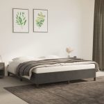 Bed Frame Dark Grey 180×200 cm Super King Velvet