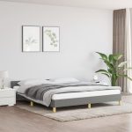 Bed Frame with Headboard Dark Grey 180×200 cm Super King Fabric