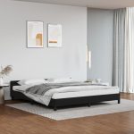 Bed Frame with Headboard Black 180×200 cm Super King Faux Leather