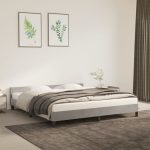 Bed Frame with Headboard Light Grey 180×200 cm Super King Velvet