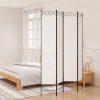 4-Panel Room Divider White 160×220 cm Fabric