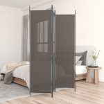 3-Panel Room Divider Anthracite 150×200 cm Fabric