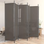 6-Panel Room Divider Anthracite 300×200 cm Fabric