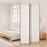 3-Panel Room Divider White 150×220 cm Fabric