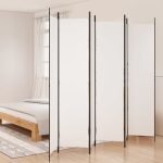 6-Panel Room Divider White 300×220 cm Fabric