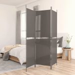 3-Panel Room Divider Anthracite 150×180 cm Fabric