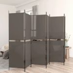 6-Panel Room Divider Anthracite 300×180 cm Fabric