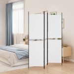 3-Panel Room Divider White 150×200 cm Fabric