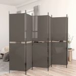 6-Panel Room Divider Anthracite 300×200 cm Fabric